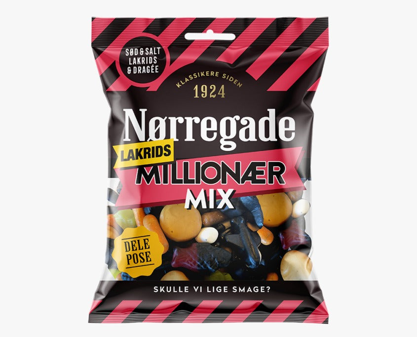 Norregade Millionærmix lakrids 100g x 24st / 2,40kg