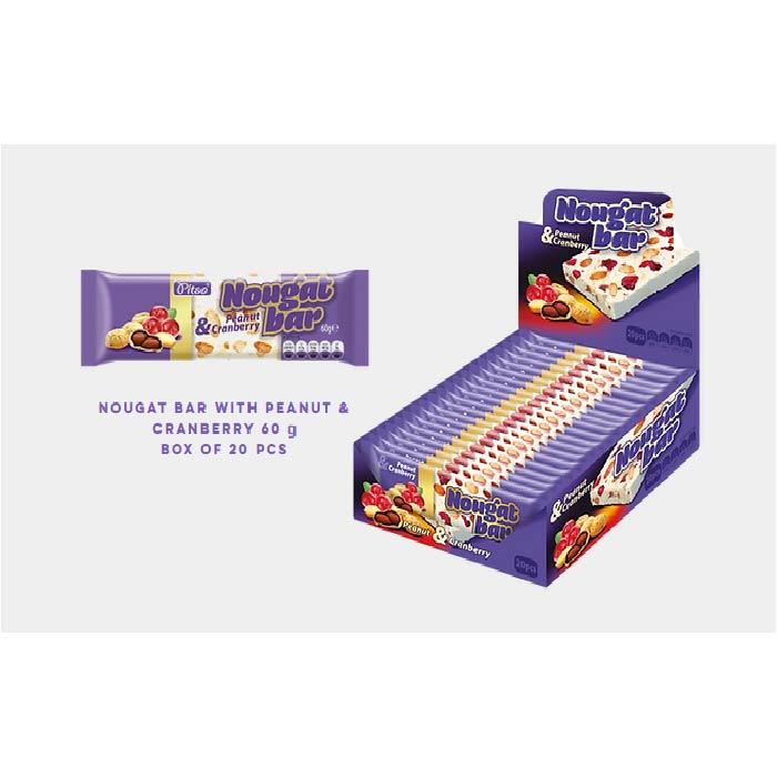 Nougat Bar Peanut Cranberry 60g x 15st / 0,90kg