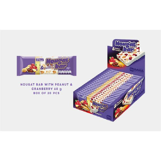 Nougat Bar Peanut Cranberry 60g x 15st / 0,90kg