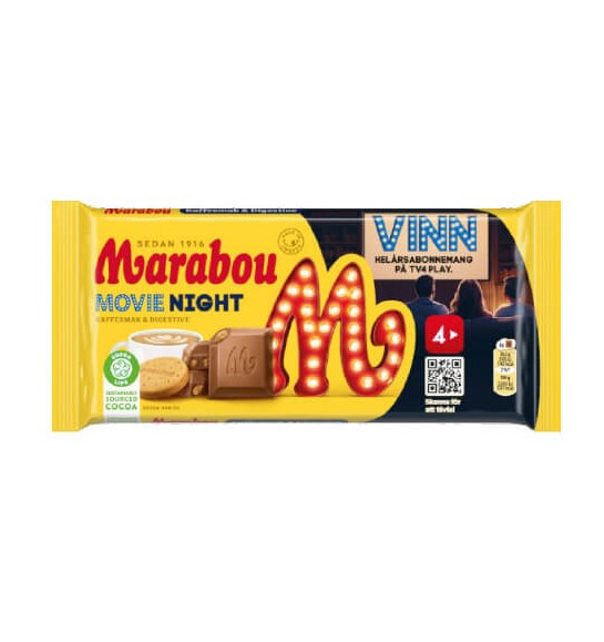 Marabou Kaka Movie Night Kaffe Digestive 185g x 16st  / 2,96kg