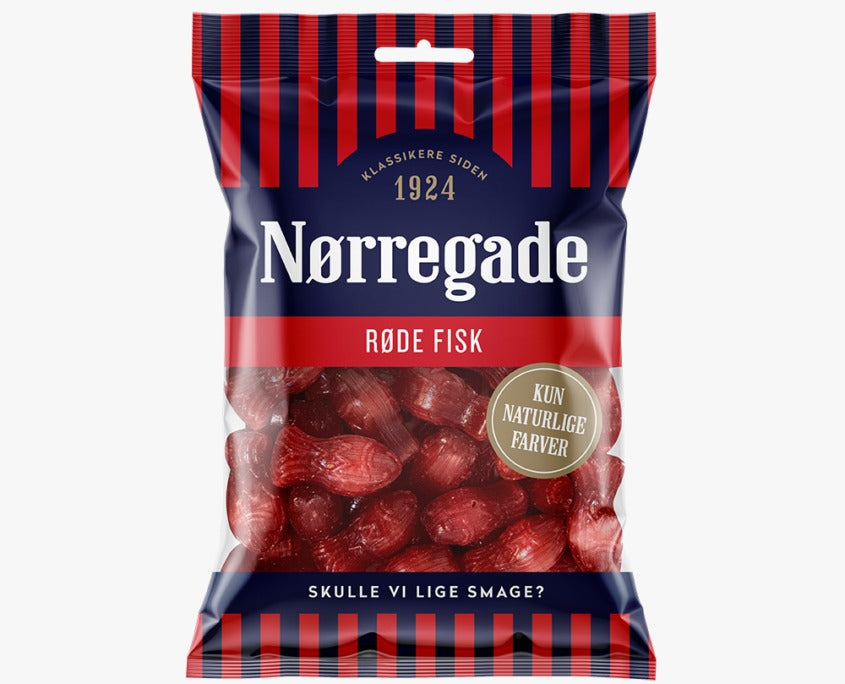 Norregade Røde Fisk/Torsk 100g x 24st / 2,40kg