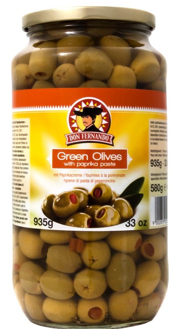 Green Olives Paprika Glass 920g x 6st / 5,52kg*