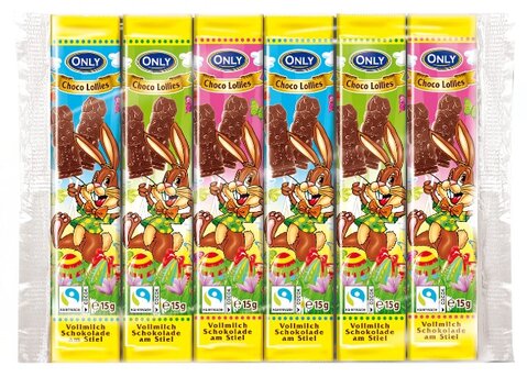 Choco Bunny Lollipop 6-pack 90g x 40st / 3,60kg