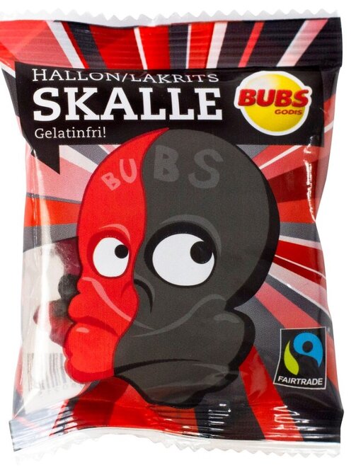 Bubs Hallon/Lakrits Skalle 90g x 16st / 1,44kg