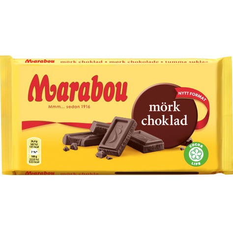 Marabou Kaka Mörk Choklad 180g x 18st / 3,24kg