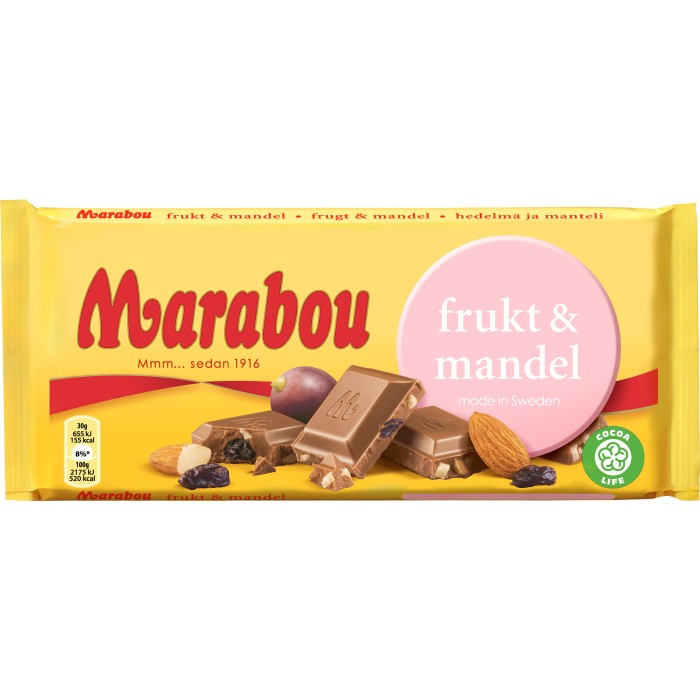 Marabou Kaka Frukt & Mandel 200g x 15st / 3kg