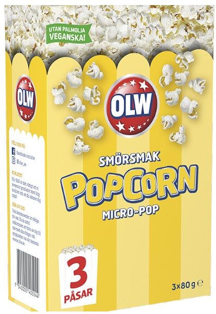 OLW Popcorn Smör 240g x 14st / 3,36kg