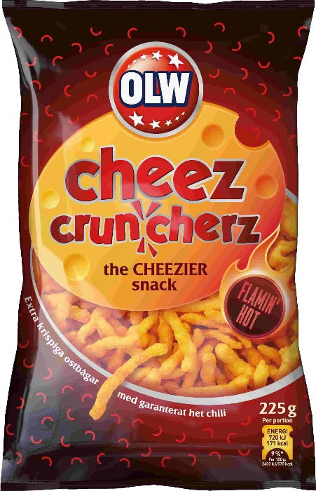 OLW Cheez Cruncherz Flamin Hot 225g x 21st/ 4,05kg