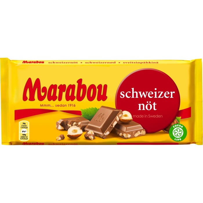 Marabou Kaka Schweizernöt 200g x 15st / 3kg